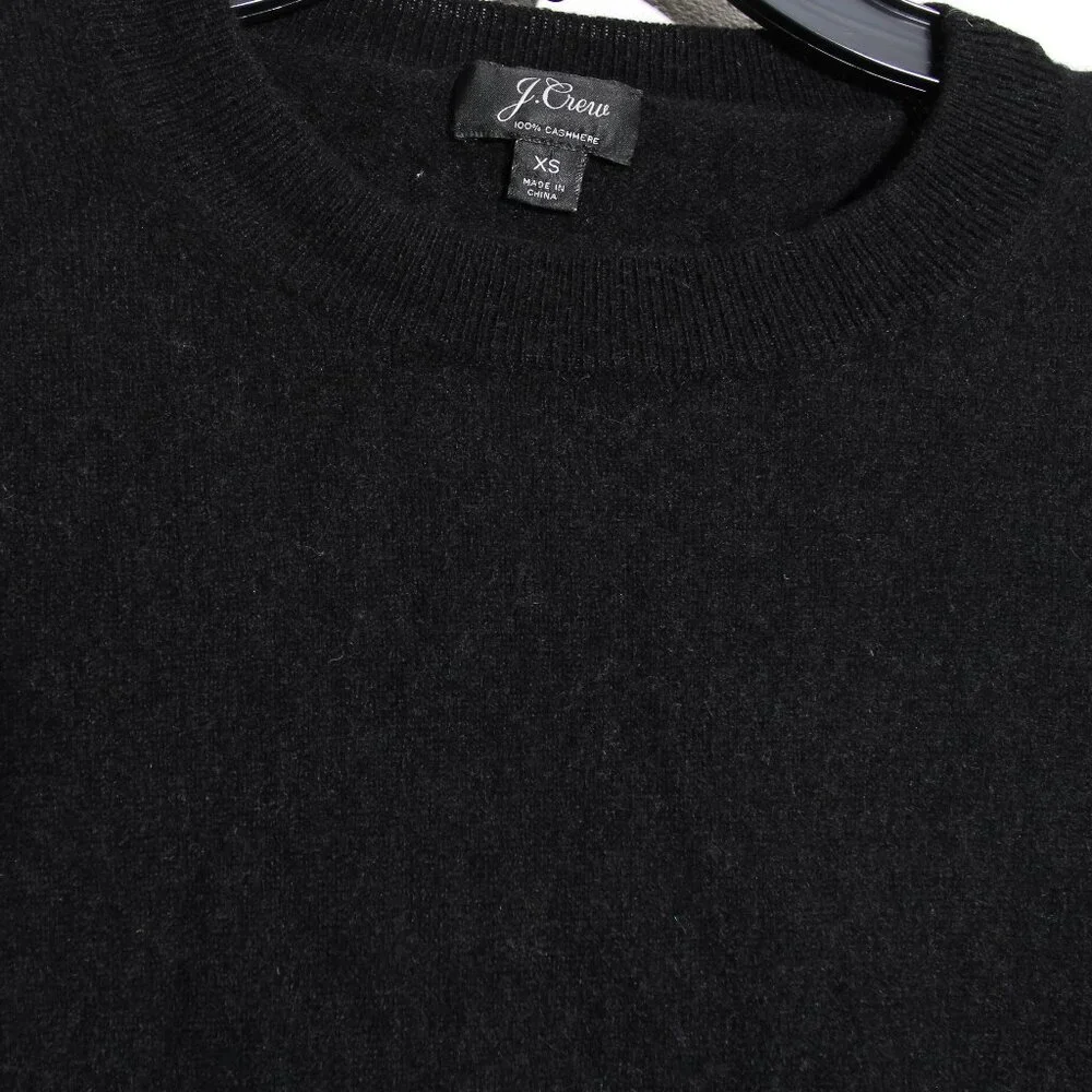 J. Crew 100% Cashmere Slim-Fit Crewneck Sweater Black Size XS